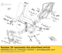 00H00827011A, Piaggio Group, Suporte lateral aprilia derbi gilera gpr rs sc 50 125 2004 2005 2006 2007 2008 2009 2010 2011 2012 2013 2014 2015, Novo