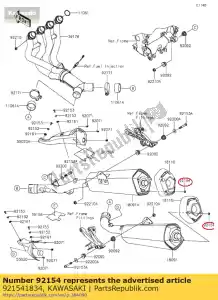 Kawasaki 921541834 bolt,socket,6x10 - Bottom side