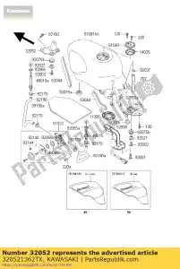 kawasaki 320521362TX tanque de soporte, para, plata zx600-e1 - Lado inferior