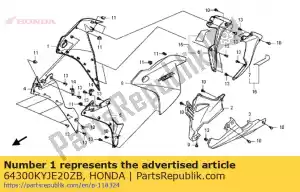 Honda 64300KYJE20ZB definir illust * type2 * - Lado inferior