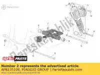 AP8235108, Piaggio Group, Elemento de conexión del motor aprilia  scarabeo 50 2001 2002 2003 2004, Nuevo