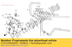 Aqui você pode pedir o comp. Tubo, manípulo de direção em Honda , com o número da peça 53101MAA000: