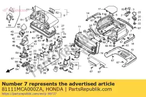 Honda 81111MCA000ZA caixa, tronco * nh1z * - Lado inferior