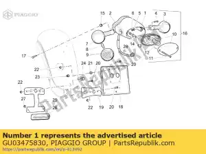 Piaggio Group GU03475830 headlight holder blank - Bottom side