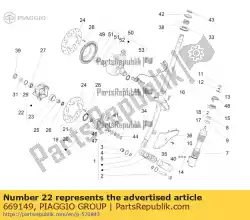 Ici, vous pouvez commander le moyeu de roue avant auprès de Piaggio Group , avec le numéro de pièce 669149: