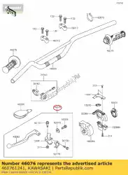 Aqui você pode pedir o punho de montagem de alavanca, embreagem kx125-l4 em Kawasaki , com o número da peça 460761241: