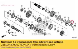 Ici, vous pouvez commander le plaque, fixation auprès de Honda , avec le numéro de pièce 23802KYJ900: