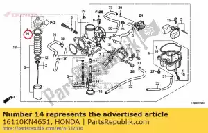 Honda 16110KN4651 junta superior - Lado inferior