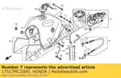 Aqui você pode pedir o colarinho, configuração do tanque em Honda , com o número da peça 17517MCZ000: