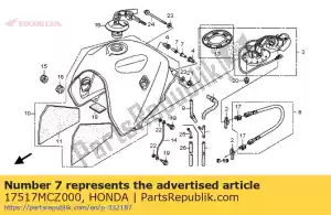 honda 17517MCZ000 colarinho, configuração do tanque - Lado inferior