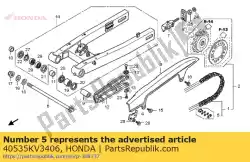 Aqui você pode pedir o conjunto de juntas, corrente de transmissão (r em Honda , com o número da peça 40535KV3406: