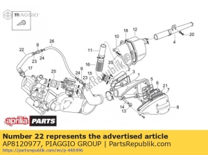 aprilia AP8120977 tubo di sfiato olio - Lato superiore