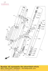 yamaha 985170402500 tornillo, cabeza plana - Lado inferior