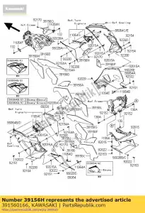 Kawasaki 391560166 pad,cnt cowling,lh,upp - Bottom side