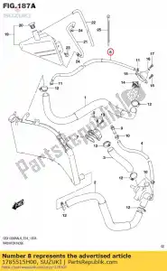 Suzuki 1785515H00 hose,water air - Bottom side