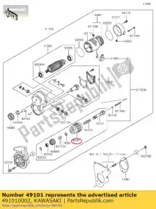 kawasaki 491010002 01 embrague, arranque - Lado inferior