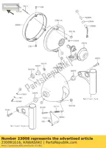 Kawasaki 230081616 socket-assy,parking l - Bottom side