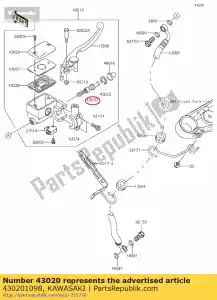 kawasaki 430201098 piston-comp-brake kdx125-a2 - Bottom side