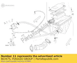 pijp van Piaggio Group, met onderdeel nummer 863475, bestel je hier online: