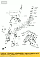 35004Y003950, Kawasaki, parafango anteriore, m.a. nero sc300ae kawasaki j 300 2015, Nuovo