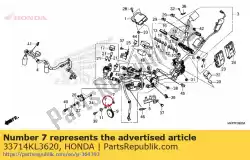 Ici, vous pouvez commander le caoutchouc, support de feu arrière auprès de Honda , avec le numéro de pièce 33714KL3620: