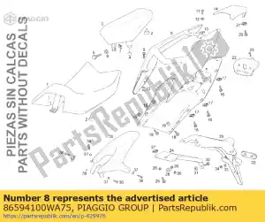 Piaggio Group 86594100WA75 adorno de cola, azul - Lado inferior