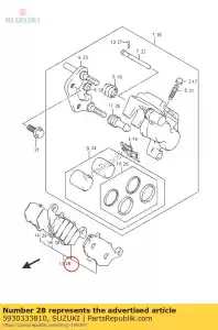 suzuki 5930333810 pad&shim set,l - Bottom side