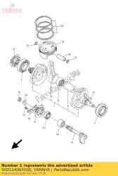 Aqui você pode pedir o conjunto virabrequim em Yamaha , com o número da peça 5XD114000100: