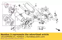 18320MENE10, Honda, comp. tubo, ex. honda crf 450 2008, Novo