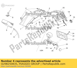 Aprilia GU98250835, Schroef, OEM: Aprilia GU98250835