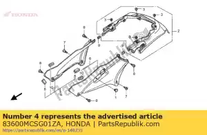 Honda 83600MCSG01ZA couverture, r. côté * bg125m * - La partie au fond