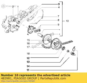 Piaggio Group 483981 housing - Bottom side