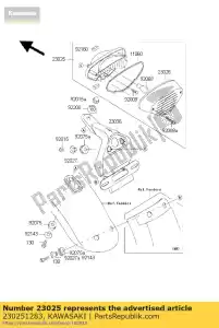 kawasaki 230251283 cauda de lâmpada ej650-a1 - Lado inferior