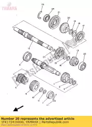 Aquí puede pedir engranaje, 4ta rueda de Yamaha , con el número de pieza 1FK172410000: