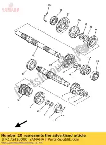 yamaha 1FK172410000 engranaje, 4ta rueda - Lado inferior