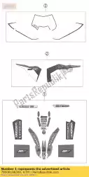 Aqui você pode pedir o kit de decalque fac. Edição 2011 em KTM , com o número da peça 78008198300:
