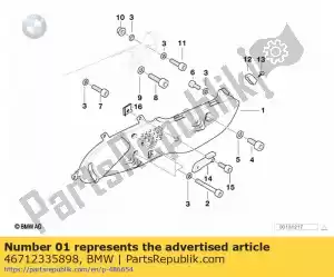 bmw 46712335898 footpeg plate right - Bottom side