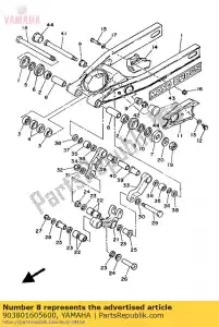 Yamaha 903801605600 bush, solid (1w4) - Bottom side