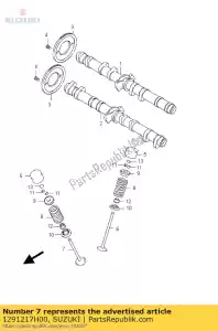 suzuki 1291217H00 valve,exhaust - Bottom side