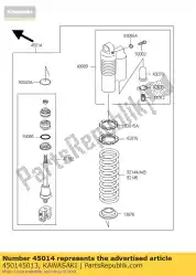 Ici, vous pouvez commander le amortisseur kx85a6f auprès de Kawasaki , avec le numéro de pièce 450145013: