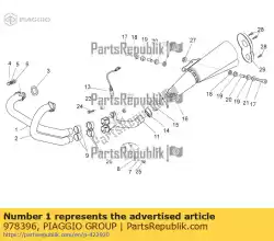 Qui puoi ordinare tubo di scarico rh da Piaggio Group , con numero parte 978396: