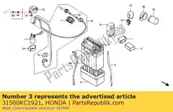 Here you can order the battery (12n9-4b-1 yuasa) from Honda, with part number 31500KC1921: