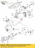 180910953, Kawasaki, Body-comp-uitlaat ex250lff kawasaki  ninja z 300 2013 2014 2015 2016 2017 2018, Nieuw