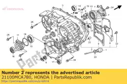 Here you can order the case assy., rr. Differential from Honda, with part number 21100MCA780: