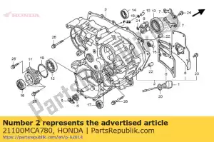 honda 21100MCA780 case assy., rr. differential - Bottom side