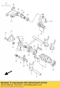 suzuki 2523136E10 forcella, cambio - Il fondo