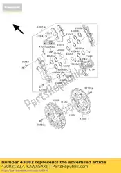 pad-assy-rem van Kawasaki, met onderdeel nummer 430821227, bestel je hier online: