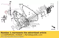 11330MJPG50, Honda, cover comp., r. crankcase honda  1000 2017 2018 2019, New