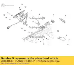 Qui puoi ordinare indicatore di direzione posteriore sinistro da Piaggio Group , con numero parte 2D000138: