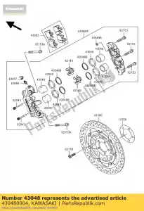 Kawasaki 430480004 piston-caliper - Bottom side